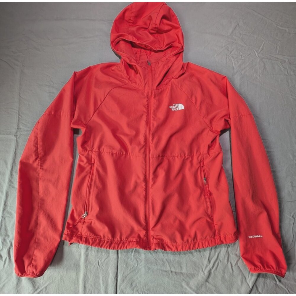 The North Face Windwall Womens Full Zip Hooded Jacket Red/Pink Size Small Active